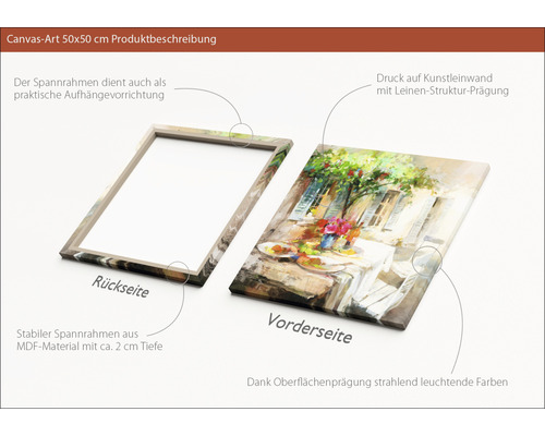 Leinwandbild mit Motiv, 50x50 cm, mit MDF-Rahmen
