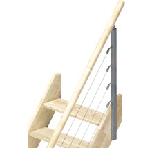 Holztreppe mit Edelstahlseil-Geländer