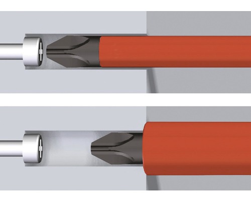 Schlitzschraubendreher mit Kunststoffgriff im Profil