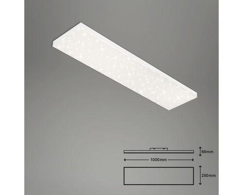 Plafonnier LED rectangulaire avec motif étoilé et dimensions