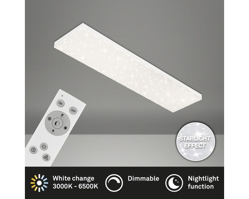 Panneau LED à intensité lumineuse variable CCT 24W 2400 lm 3000- 6500 K hxlxp 69x1000x250 mm Frameless blanc avec ciel étoilé + télécommande