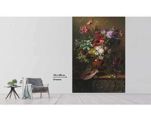 Vliestapete mit Blumenstillleben, 194 x 280 cm
