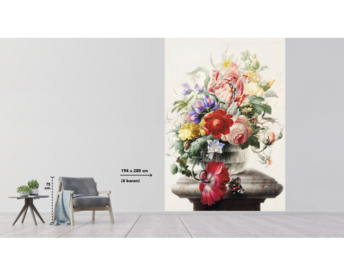 Wandbild mit Blumenarrangement im Format 194 x 280 cm