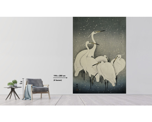 Papier peint intissé avec motif héron, 194 cm x 280 cm