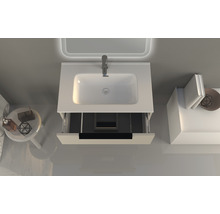 Meuble sous-vasque Baden Haus Urban couleur de façade blanc brossé mat 74 x 62 x 46 cm