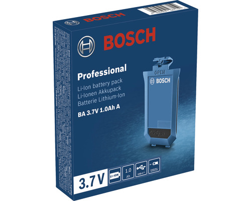 Bloc batterie Li-ion Bosch Professional BA 3.7V 1.0Ah A dans son emballage