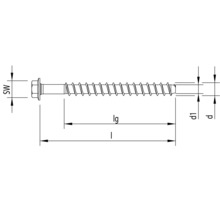 HECO-MULTI-MONTI-plus SS Betonschraube Sechskant Vollgewinde 12x160 mm blau verzinkt 25 Stück
