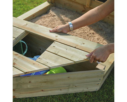 Sandkasten mit Deckel und Stauraum für Spielzeug