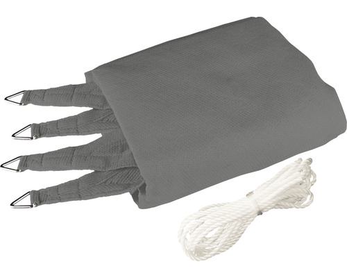Voile d''ombrage grise avec corde de fixation