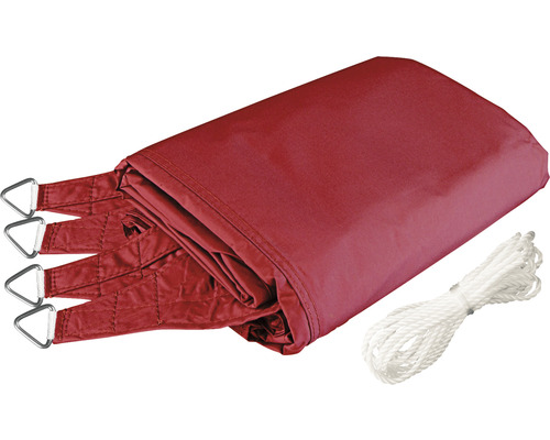 Weinrotes Sonnensegel mit Seil