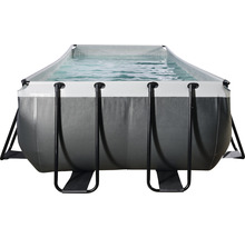 Piscine hors sol avec cadre en acier et eau