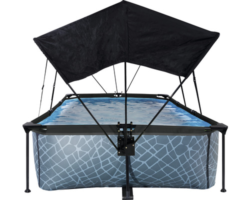 Piscine hors-sol avec toit de protection solaire