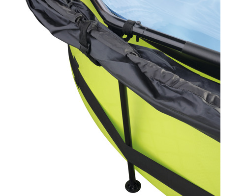 Detailansicht eines Strandmuschelgestells mit Tragetasche