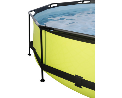 Detailansicht eines Frame Pools mit Stahlrahmen und Poolfolie