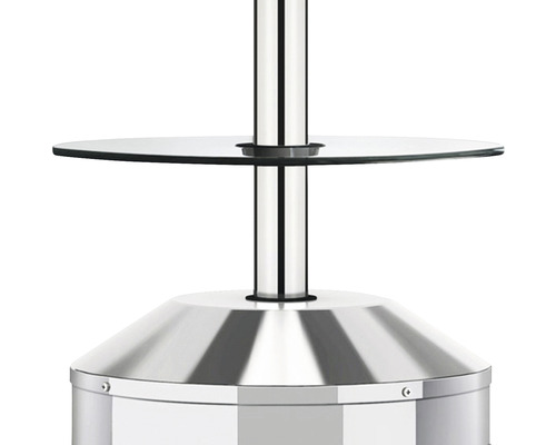 Vue détaillée d''un radiateur de terrasse avec espace de rangement