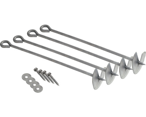 Kit d''ancrage au sol avec vis et rondelles