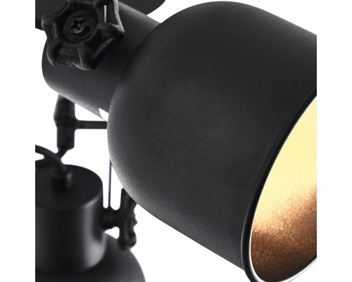 Nahaufnahme einer schwarzen Spotleuchte