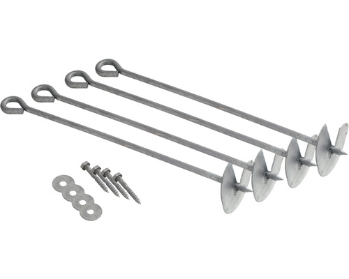 Kit d''ancrages au sol avec vis et rondelles