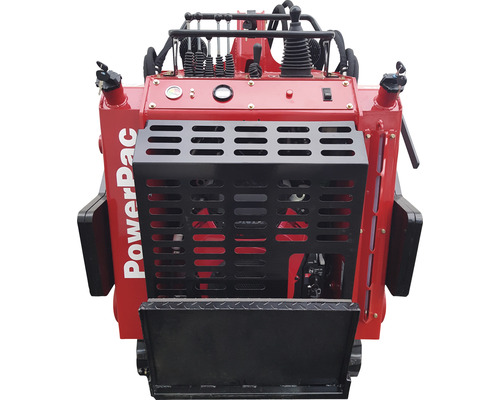 Logo PowerPac sur une mini-chargeuse