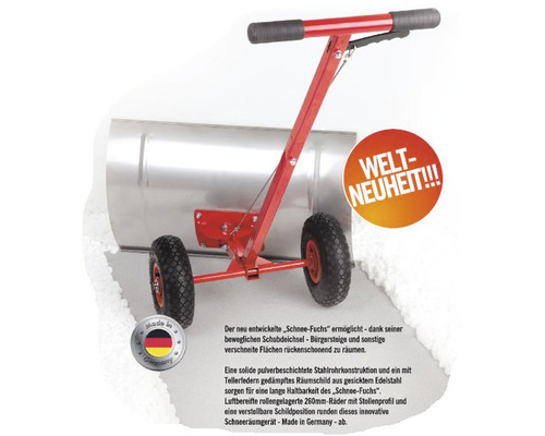 Schneeschieber mit Rädern und verstellbarer Schildposition