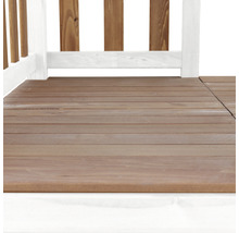 Spielturm axi Beach Tower blaue Rutsche Holz braun weiß Blau