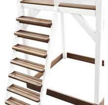 Spielturm axi Beach Tower mit Einzelschaukel Holz braun weiß Rutsche blau