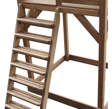 Spielturm axi Beach Tower mit Nestschaukel Holz braun Rutsche grau