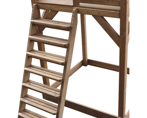 Détail de l''échelle de la tour de jeu en bois