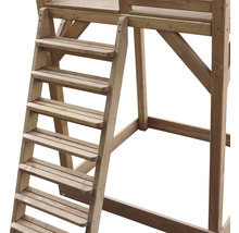 Spielturm axi Beach Tower mit Nestschaukel rund Holz braun Rutsche grau