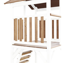 Spielturm axi Beach Tower mit Nestschaukel rund Holz braun weiß Rutsche grau