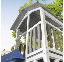 Spielturm axi Beach Tower mit Nestschaukel Holz grau Blau weiß