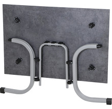 Dessous d''une table avec piètement métallique pliable