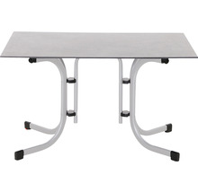 Table pliante avec plateau et cadre métallique