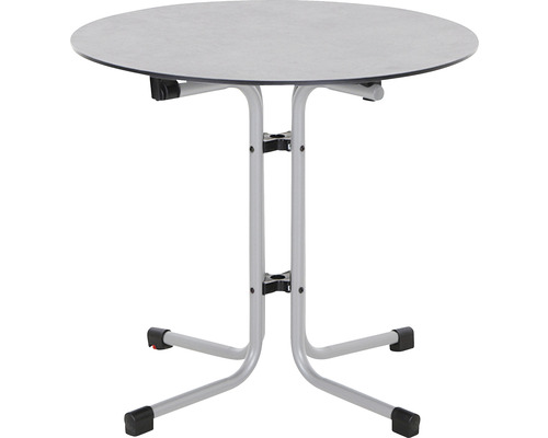 Table pliante ronde avec cadre en métal