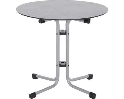 Table pliante ronde avec cadre en métal