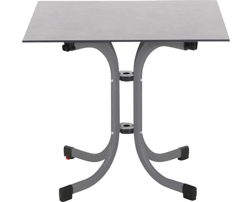 Gartentisch mit quadratischer Tischplatte und Stahlgestell