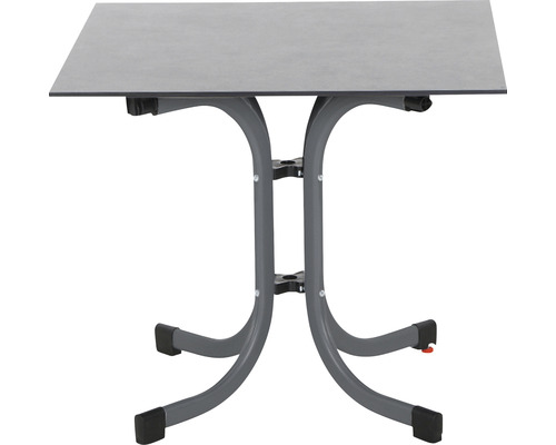 Quadratischer Gartentisch mit Metallgestell