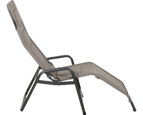 Gartenliege mit verstellbarer Rückenlehne und Armlehnen
