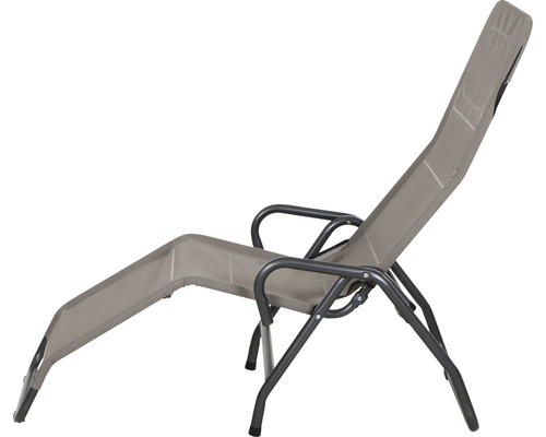 Chaise longue de jardin avec accoudoirs et dossier réglable
