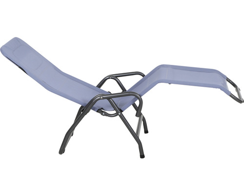 Chaise longue de jardin avec structure en métal et revêtement textile