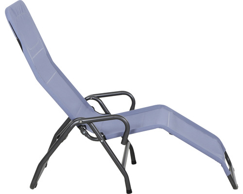 Chaise longue de jardin réglable avec accoudoirs pour l''extérieur