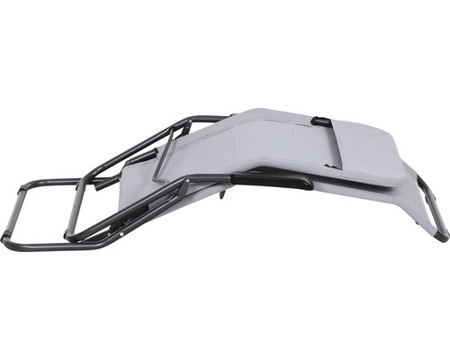 Fauteuil relax pliant avec cadre en métal et revêtement en tissu