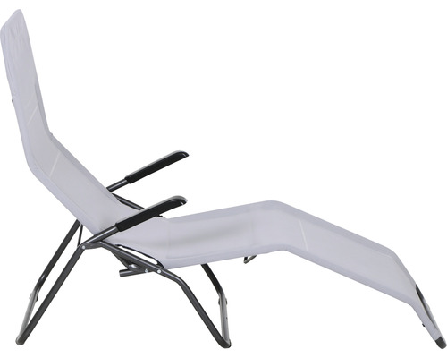 Chaise longue de jardin réglable avec accoudoirs