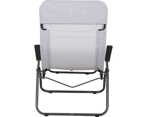 Fauteuil de jardin avec accoudoirs et cadre métallique pliable