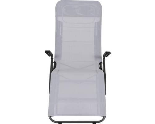 Chaise longue avec dossier et accoudoirs réglables