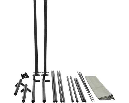 Bestandteile eines Sonnensegel-Bausatzes