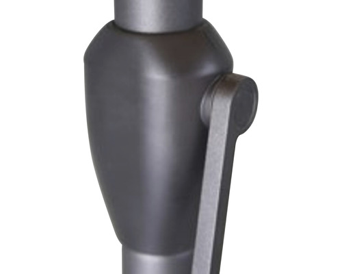 Detail einer Metall-Halterung mit Bedienungshebel