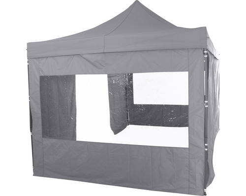 Grauer Faltpavillon mit Fenstern