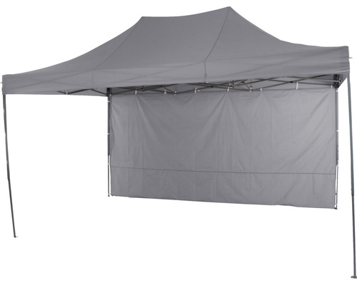 Graues Faltzelt mit Seitenwand für den Außenbereich