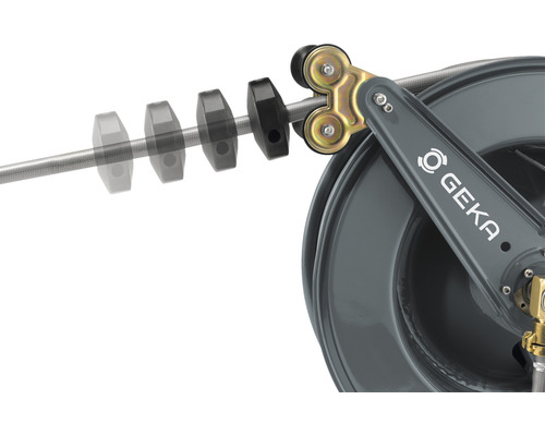 Vue détaillée de l''enrouleur de tuyau Geka